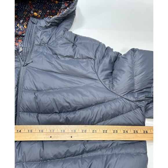 Lands' End Womens Down Coat 2XL Blue Navy Puffer Long Nylon Hood Winter Packable - Picture 6 of 7
